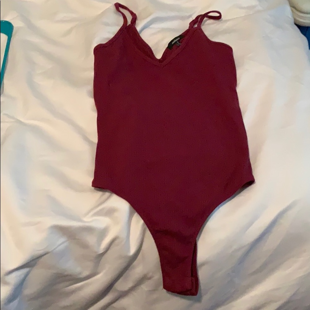 Burgundy tank top bodysuit (never worn)